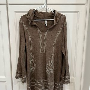 Monoreno hooded tunic sweatshirt shirt